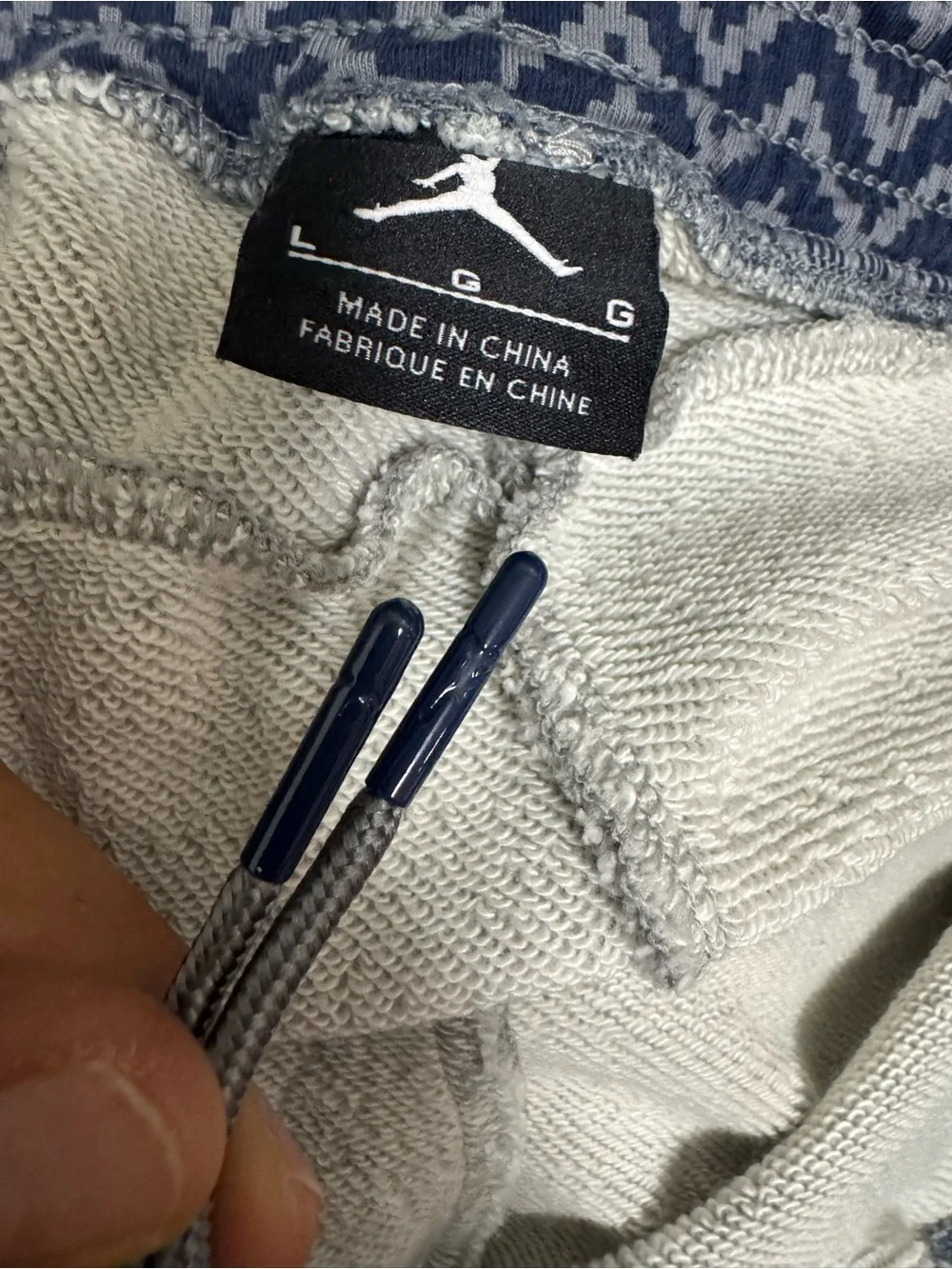 Jordan Gray Shorts with Navy Chevron Waistband